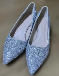 シルバー グリッター パンプス 240