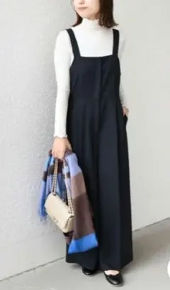 SHIPS Colors ノースリーブ ロングワンピース ネイビー 紺