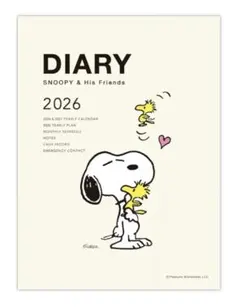 スヌーピー 手帳 2026年 A6 マンスリー (2025年 10月始まり)