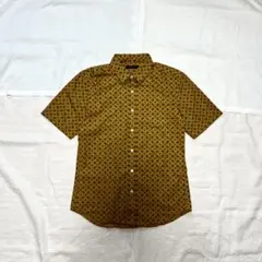 【美品】RAGEBLUE 半袖 ペイズリー柄 シャツ M マスタード 開襟