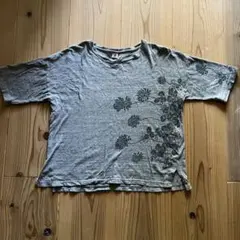お値下げ！グレー 花柄 半袖Tシャツ