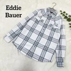 エディーバウアー✩開襟シャツ 長袖 チェックシャツ 羽織 重ね着 カジュアル