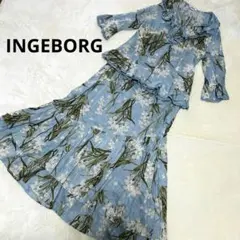 ♡インゲボルグ♡花柄セットアップ INGEBORG #anc インゲボルグ セットアップ 11 13 濃紺 白 青 花柄 七分