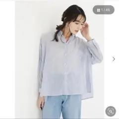 Green Parksグリーンパークス レギュラーカラーギャザーシャツのサムネイル