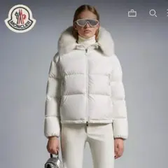 MONCLER レディース ダウンジャケット ファー付き ホワイト - メルカリ