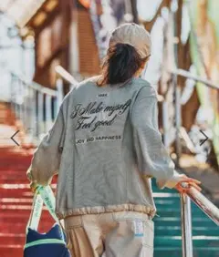 ニコアンド ［be with M］ Misayo メッシュロゴカーディガン グレ