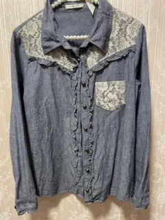 レース装飾付き長袖シャツ♡アクシーズファム