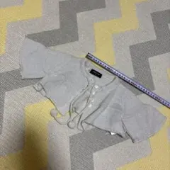 ②COMME CA ISM 白にシルバーカーディガン 90cm