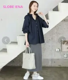 【SLOBE IENA】タイプライターフリルカラーブラウス