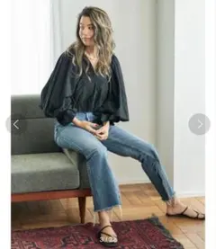 Ungrid ハイウエストスリットフレアデニム 25