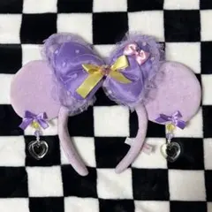ディズニー カチューシャ ミニー パープル 紫 イヤリング