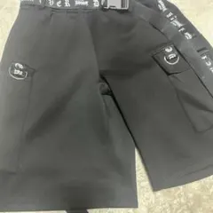 volcan&aphrodite サブカルロゴ★ベルトハーフパンツ 黒