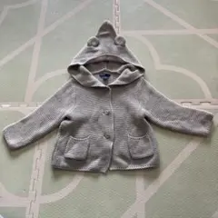 babyGap くま耳フード付きカーディガン グレー