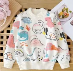 恐竜柄トレーナー 120 カラフル 裏起毛　裏ボア