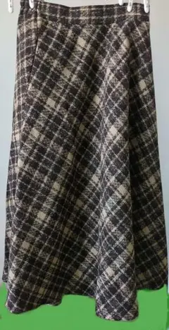 お値下げ☆ブラウン チェック柄 　スカート　レディース　フレアスカート