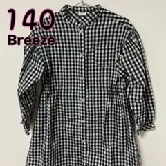 ブリーズ♡BREEZE白黒チェックシャツワンピース♡140♡ギンガムチェック