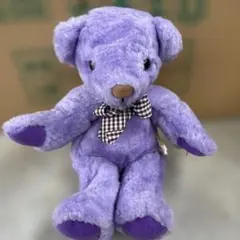 紫のもこもこふわふわテディベアのサムネイル