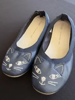 Gap キッズ フラットシューズ バレエシューズ　猫デザイン