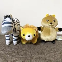 わくわくの森　マニマルズ　ぬいぐるみ　3体　動物　シマウマ　ライオン　ワラビー