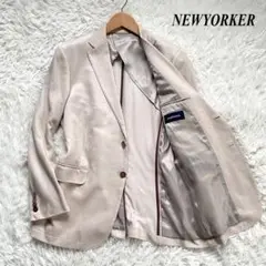 NEWYORKERニューヨーカーベージュ系シングル2釦テーラドジャケット洗える