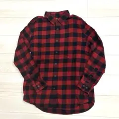 UNIQLO ユニクロ　フランネルチェックシャツ　赤　黒　サイズL ブラック