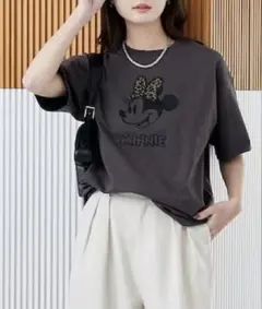 Disney ミニーマウス レオパード柄リボン Tシャツのサムネイル