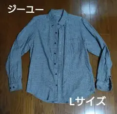 ジーユー　ギンガムチェック　ネルシャツ　Lサイズ