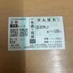 第87回 菊花賞 京都11R ロブチェン がんばれ！現地応援馬券
