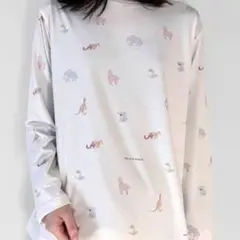 新品 ジェラートピケ 動物柄 アニマルプリント ロンT スナイデル Narue