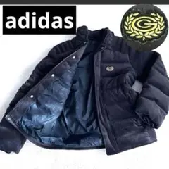 adidas ベロア　ブラック　ダウンジャケット 中古・古着通販】adidas (アディダス) ベロアダウンジャケット
