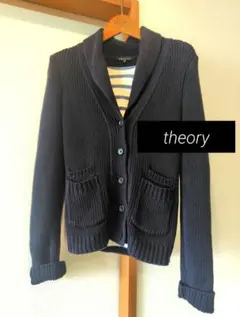 【セール】theory セオリーニットカーディガン　ネイビー ニットジャケットМ