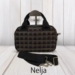Nelja バッグ 2WAY ハンドバッグ ショルダーバッグ スクエア編み込み風のサムネイル
