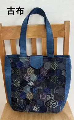 ハンドメイド　パッチワーク　着物リメイク　トートバッグ　古布　絹