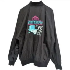 ​希少 90s【Westward Ho】 ホテル刺繍 スタジャン 企業モノ 黒