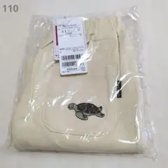 【新品タグ付き】petit main　刺繍ワッペンハーフパンツ　110cm