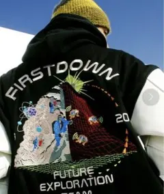 極美品 FIRST DOWN ×フリークスストア別注 レザー ウール スタジャン