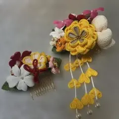 七五三 髪飾り つまみ細工花モチーフ