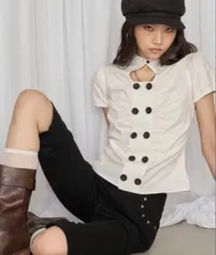 WhosWhogallery Wボタンギャザーブラウス - メルカリ