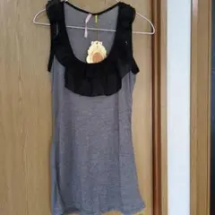 フリル付きノースリーブTシャツ Mサイズ 新品
