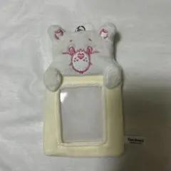 ダイソー ケアベア ふわふわカードケース キーホルダー ホワイト