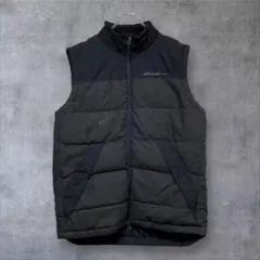 【w191】USA古着エディーバウアーダウンベストブルゾンアウター刺繍ロゴY2K