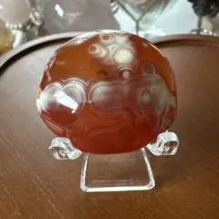 カーネリアン　両面美しい柄　ジオード