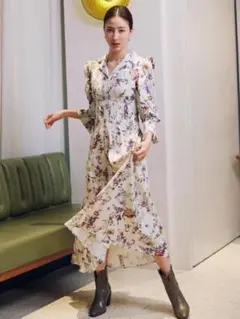 snidel ビスチェライクプリントワンピース