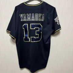 オリックス・バファローズ　山岡泰輔　サイズL　ハイクオリティユニフォーム オリックス・バファローズ 応援グッズ SIZE O ネイビー DESCENTE