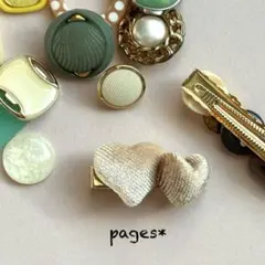 H-2*4 もこもこハートのヘアクリップ