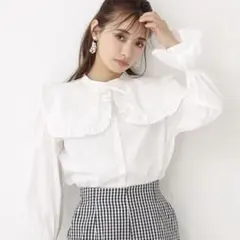 ビックカラー付け衿ブラウス NICE CLAUP ブラウス ナイスクラップ