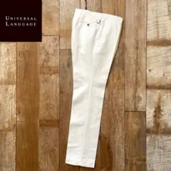 【美品】UNIVERSAL LANGUAGE テーパード リネン スラックス Lのサムネイル