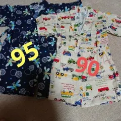 甚平 男の子 トンボ柄 車柄 95 90 セット