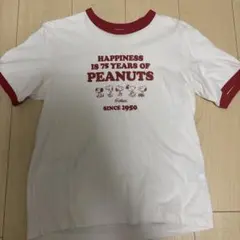 PEANUTS 75周年記念 リンガーTシャツM
