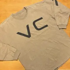 RVCA 長袖カットソー ベージュ Mサイズ　VCロゴ